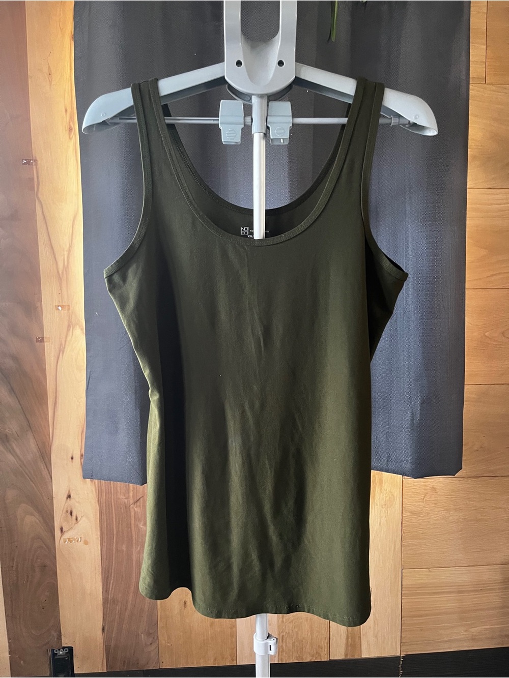 No Boundaries Dark Olive Scoop Neck Tank